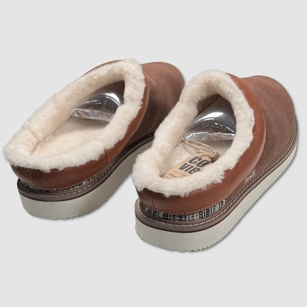 Sanuk Cozy Vibe SM Slippers / Shoes - NEW Mens 10 Tan / Multi - #49587-OF